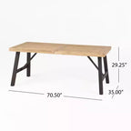 GDFStudio Bruna Ensemble de salle à manger d'extérieur 6 pièces en osier et bois d'acacia avec banc, gris brossé/marron multicolore