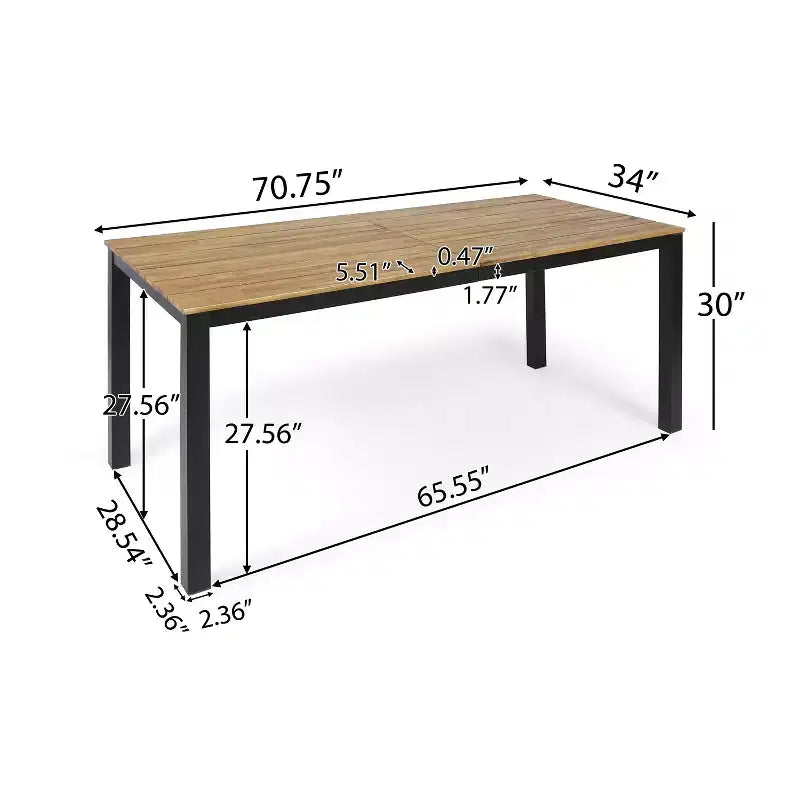 Christopher Knight Home Ballard Set da pranzo da esterno 7 pezzi in vimini e legno di acacia con cuscini, Teak/Marrone multicolor