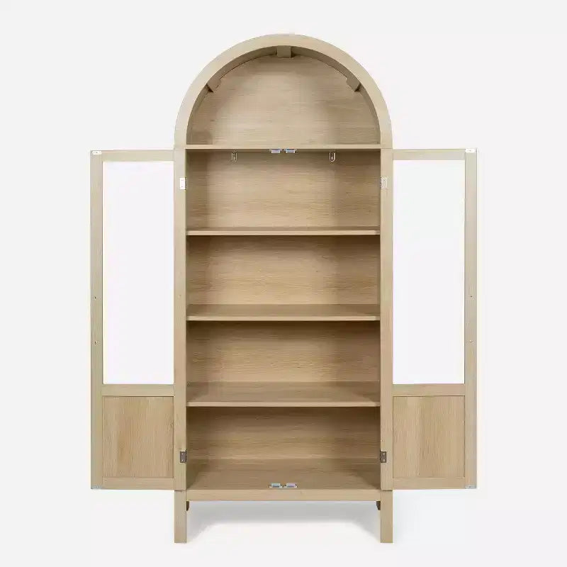 Vetrina ad arco in legno