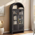 Vetrina ad arco in legno