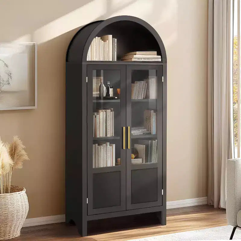 Vetrina ad arco in legno