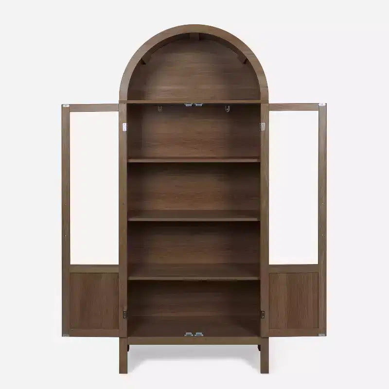 Vetrina ad arco in legno
