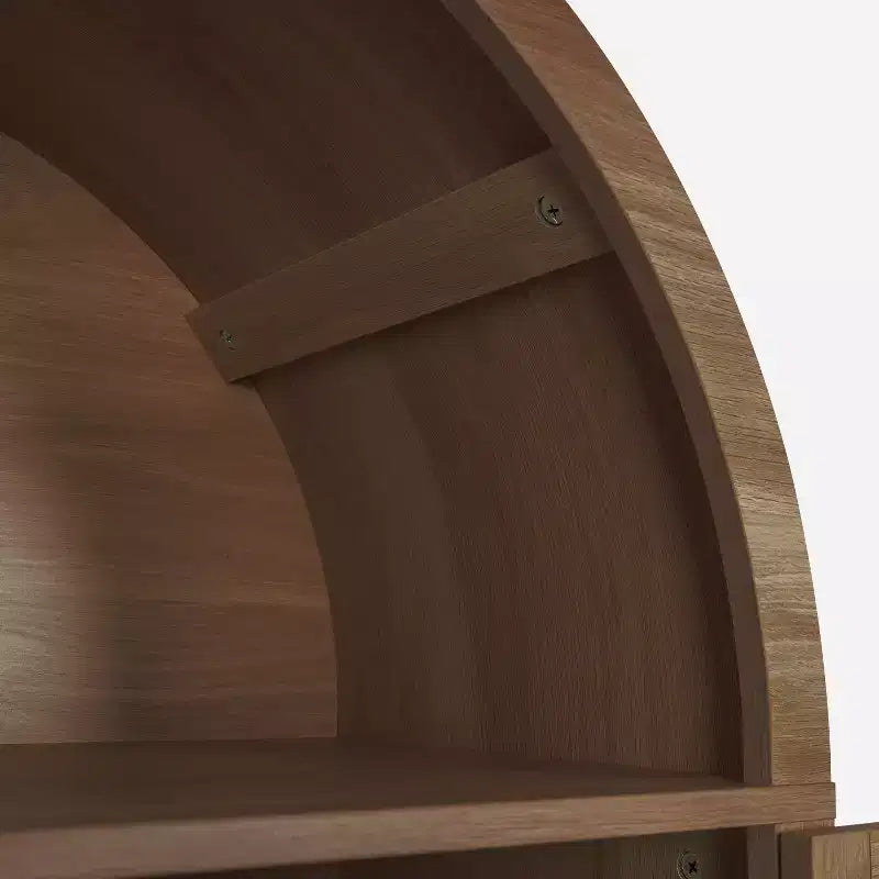 Vetrina ad arco in legno