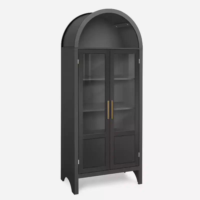 Vetrina ad arco in legno