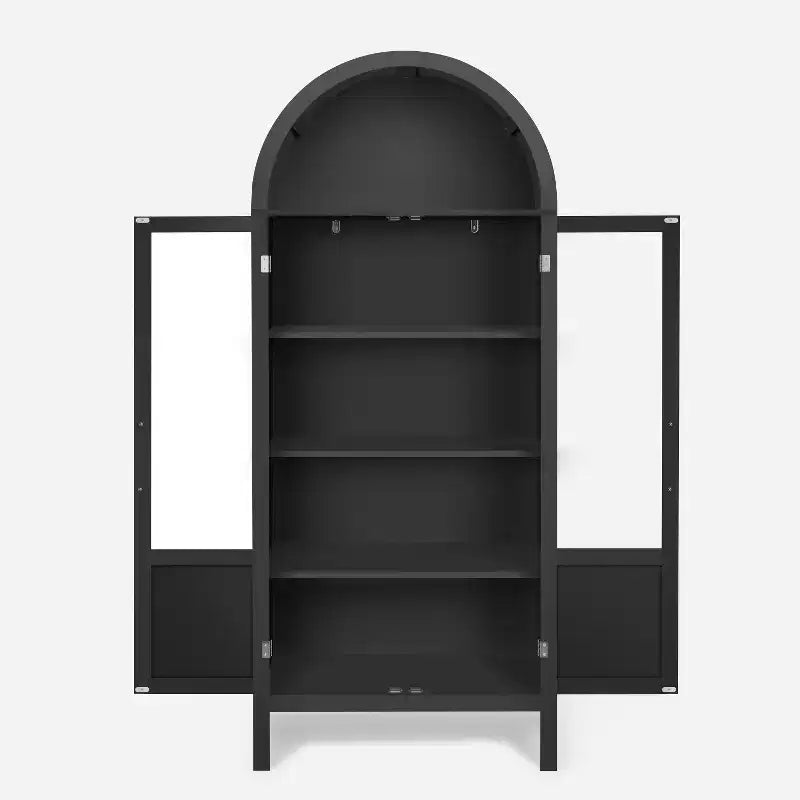 Vetrina ad arco in legno