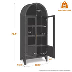 Vetrina ad arco in legno