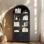 Vetrina ad arco in legno