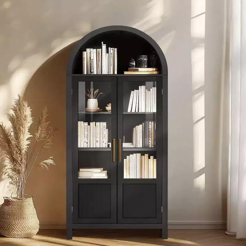 Vetrina ad arco in legno