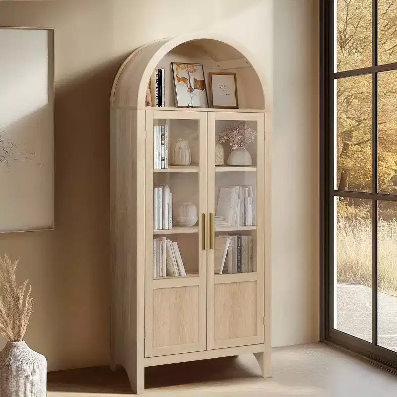 Vetrina ad arco in legno