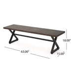 Christopher Knight Home Aisha Ensemble de salle à manger d'extérieur 6 pièces en osier et aluminium avec banc, marron/multicolore