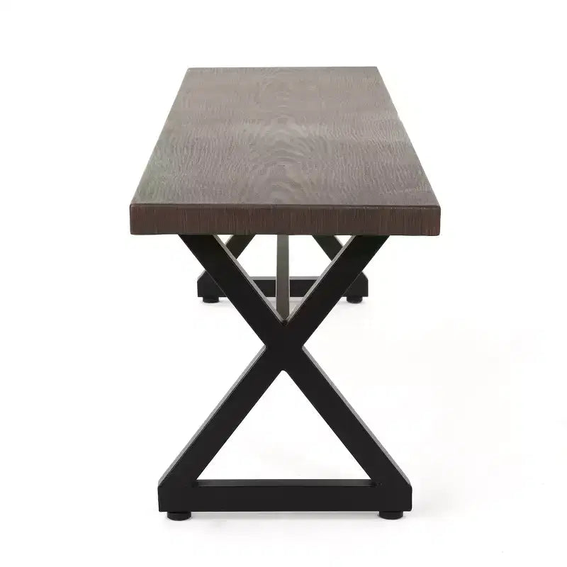 Christopher Knight Home Aisha Ensemble de salle à manger d'extérieur 6 pièces en osier et aluminium avec banc, marron/multicolore