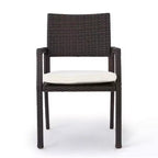 Christopher Knight Home Aisha Ensemble de salle à manger d'extérieur 6 pièces en osier et aluminium avec banc, marron/multicolore