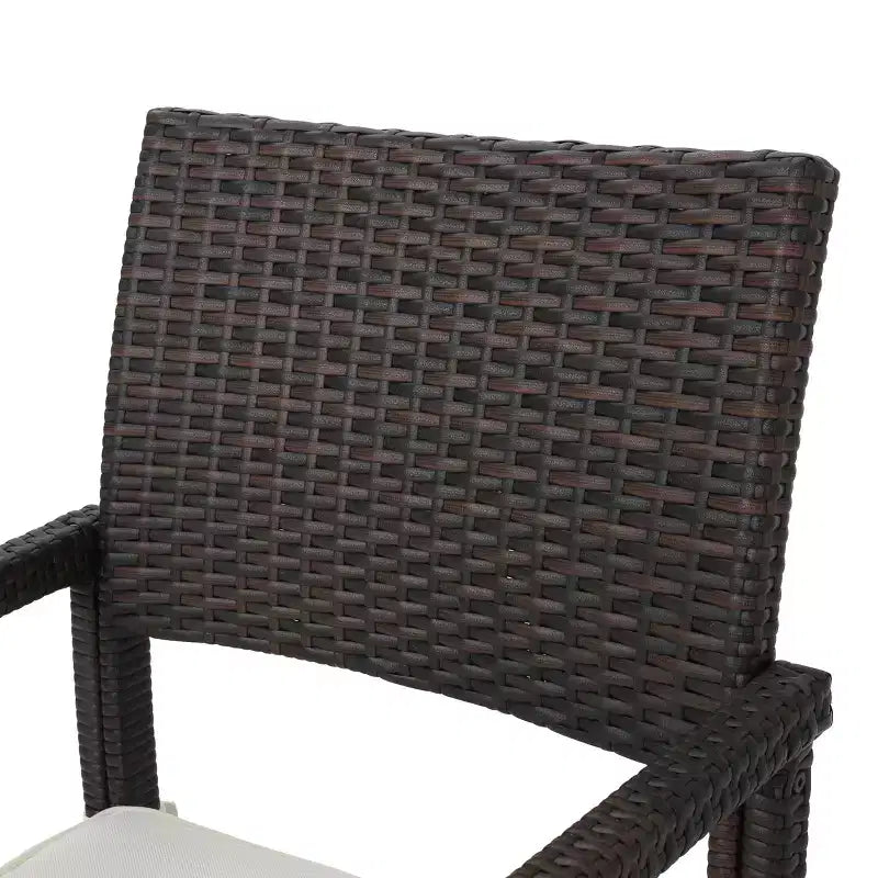 Christopher Knight Home Aisha Ensemble de salle à manger d'extérieur 6 pièces en osier et aluminium avec banc, marron/multicolore