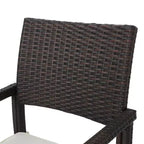 Christopher Knight Home Aisha Ensemble de salle à manger d'extérieur 6 pièces en osier et aluminium avec banc, marron/multicolore