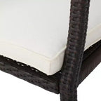 Christopher Knight Home Aisha Ensemble de salle à manger d'extérieur 6 pièces en osier et aluminium avec banc, marron/multicolore