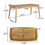 Christopher Knight Home Reese Set da Pranzo da Esterno 7 Pezzi in Rattan e Legno di Acacia con Cuscino, Marrone/Teak