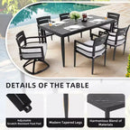 Set da Pranzo Christopher Knight Home Larry da Esterno 7 Pezzi in Alluminio e Pietra Sinterizzata con Cuscini Sunbrella Rimovibili