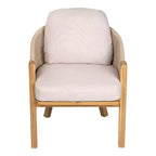 Christopher Knight Home Charles Set da Pranzo da Esterno a 7 Pezzi in Legno di Acacia e Corda con Cuscini