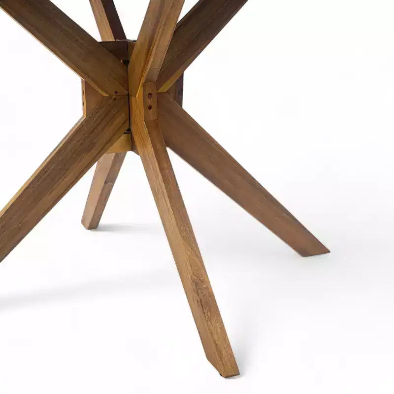 Christopher Knight Home Wes Set da pranzo da esterno a 5 pezzi in legno di acacia e vimini con cuscini