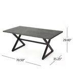 Christopher Knight Home Aisha Ensemble de salle à manger d'extérieur 6 pièces en osier et aluminium avec banc