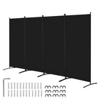 VEVOR Room Divider, 4 Panel Room Divider, Folding Privacy Screen and Portable Partition Divider for Room Separation, Freestanding Room Partitions