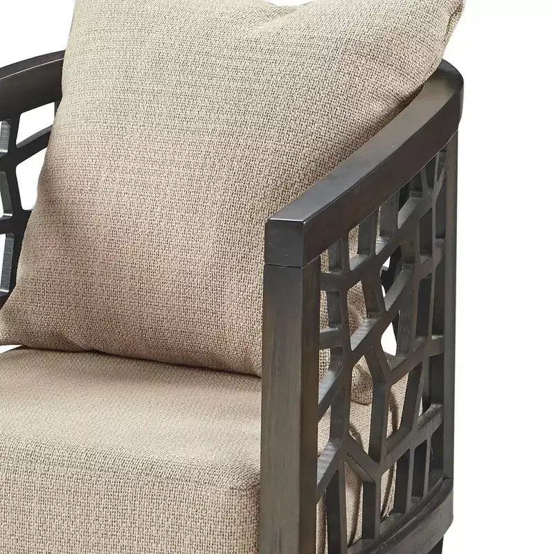 Poltrona Crackle con Comodo Cuscino Rivestito, Struttura in Legno Massello, Poltrona da Lettura Elegante Morrocco per Soggiorno Sala d'Attesa