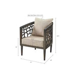 Poltrona Crackle con Comodo Cuscino Rivestito, Struttura in Legno Massello, Poltrona da Lettura Elegante Morrocco per Soggiorno Sala d'Attesa