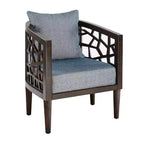 Poltrona Crackle con Comodo Cuscino Rivestito, Struttura in Legno Massello, Poltrona da Lettura Elegante Morrocco per Soggiorno Sala d'Attesa