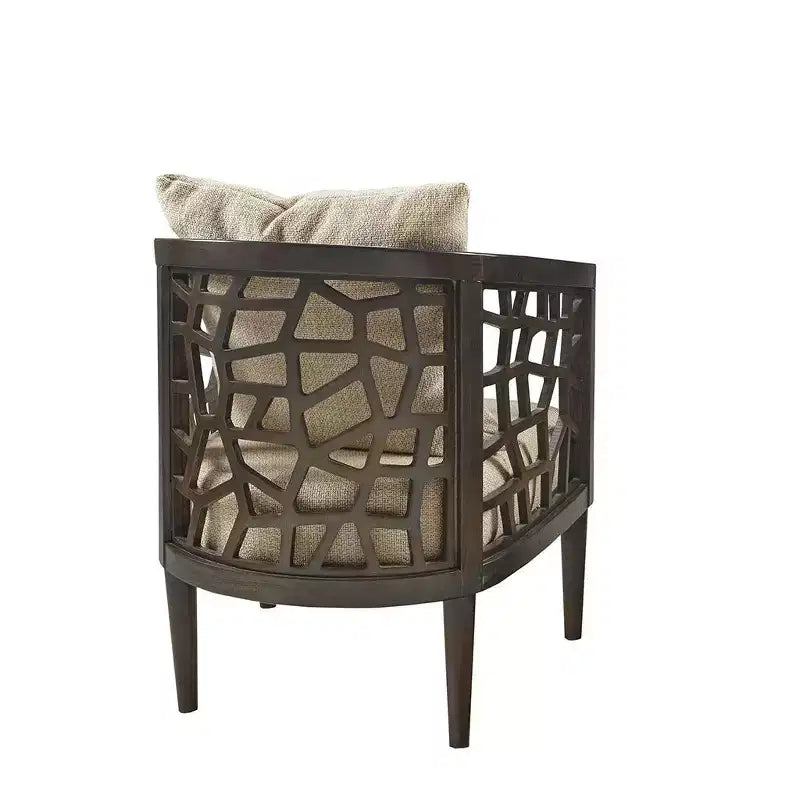 Poltrona Crackle con Comodo Cuscino Rivestito, Struttura in Legno Massello, Poltrona da Lettura Elegante Morrocco per Soggiorno Sala d'Attesa