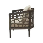 Poltrona Crackle con Comodo Cuscino Rivestito, Struttura in Legno Massello, Poltrona da Lettura Elegante Morrocco per Soggiorno Sala d'Attesa