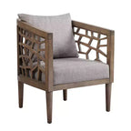 Poltrona Crackle con Comodo Cuscino Rivestito, Struttura in Legno Massello, Poltrona da Lettura Elegante Morrocco per Soggiorno Sala d'Attesa