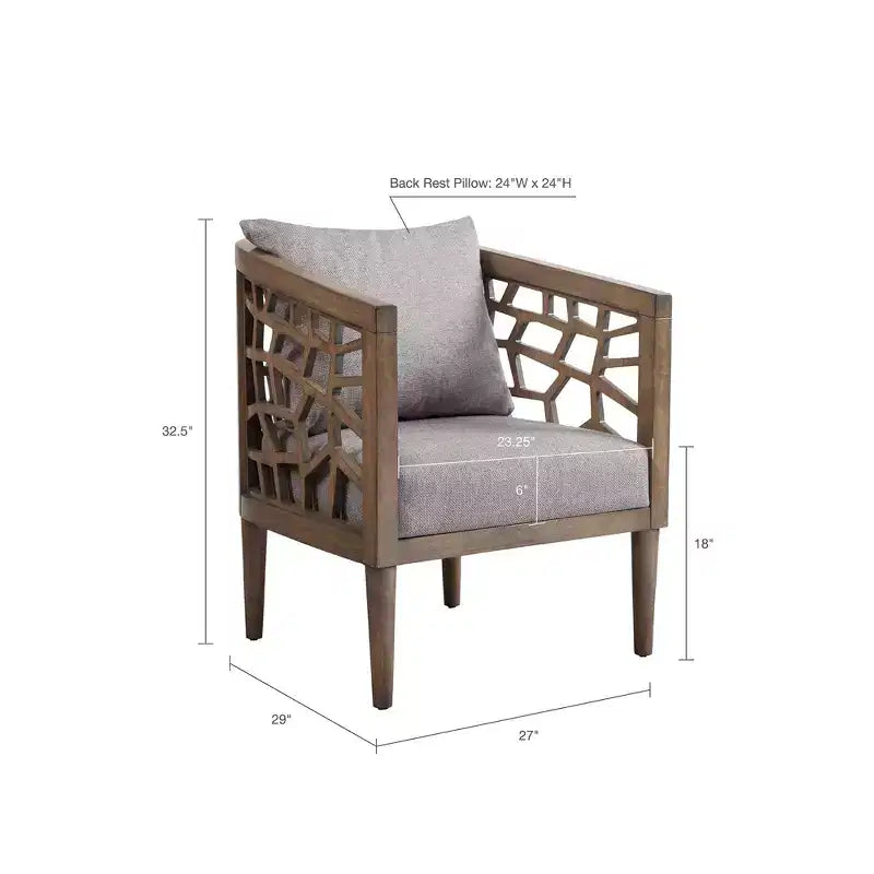 Poltrona Crackle con Comodo Cuscino Rivestito, Struttura in Legno Massello, Poltrona da Lettura Elegante Morrocco per Soggiorno Sala d'Attesa