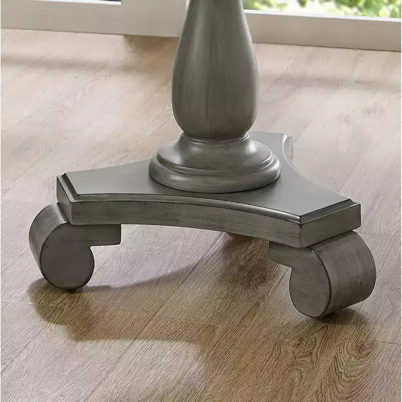 Tavolino Rotondo con Base a Piedistallo in Legno, Design Classico e Robusto