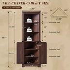 Mobile ad angolo alto 68" Farmhouse, armadietto alto con anta scorrevole a fienile