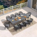 PURPLE LEAF Outdoor Dining Set All-Weather PE Rattan Patio Furniture Set with All Aluminum Frame Table and Chairs Set for Lawn Backyard Deck