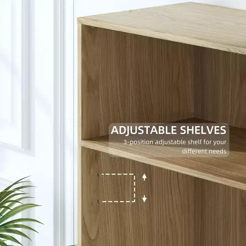 Libreria a 6 Ripiani Decorativa senza Ante con Finitura Effetto Legno
