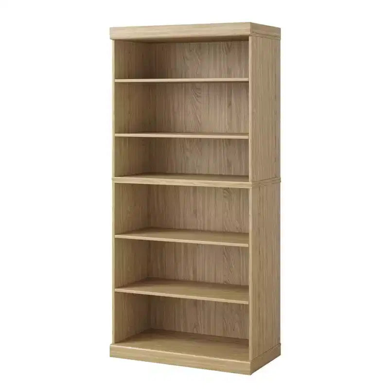 Libreria a 6 Ripiani Decorativa senza Ante con Finitura Effetto Legno