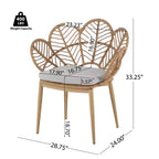 Christopher Knight Home Conrad Set da pranzo da esterno 7 pezzi in rattan, metallo e legno di acacia con motivo floreale