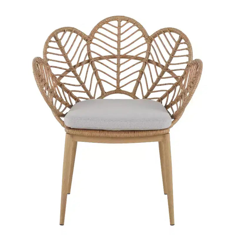 Christopher Knight Home Conrad Set da pranzo da esterno 7 pezzi in rattan, metallo e legno di acacia con motivo floreale