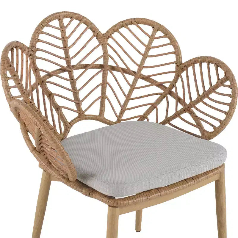 Christopher Knight Home Conrad Set da pranzo da esterno 7 pezzi in rattan, metallo e legno di acacia con motivo floreale