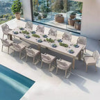 Set da pranzo PURPLE LEAF con tavolo in metallo e sedie in vimini per portico, giardino, cucina, set di mobili moderni da esterno