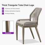 Set da pranzo PURPLE LEAF con tavolo in metallo e sedie in vimini per portico, giardino, cucina, set di mobili moderni da esterno