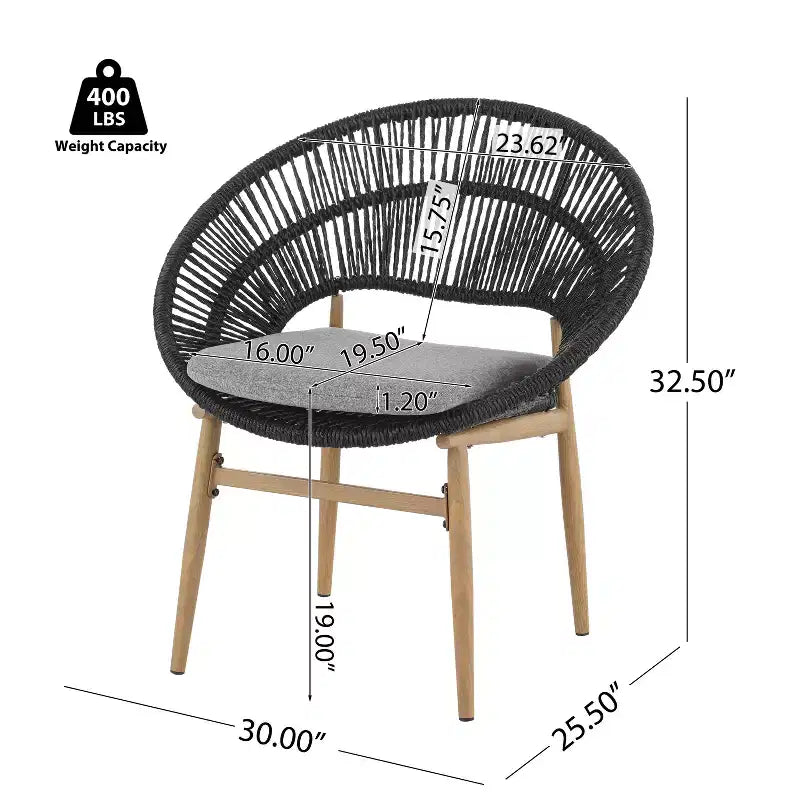 Christopher Knight Home Corey Set da pranzo da esterno rustico a 7 pezzi in rattan, metallo e legno di acacia