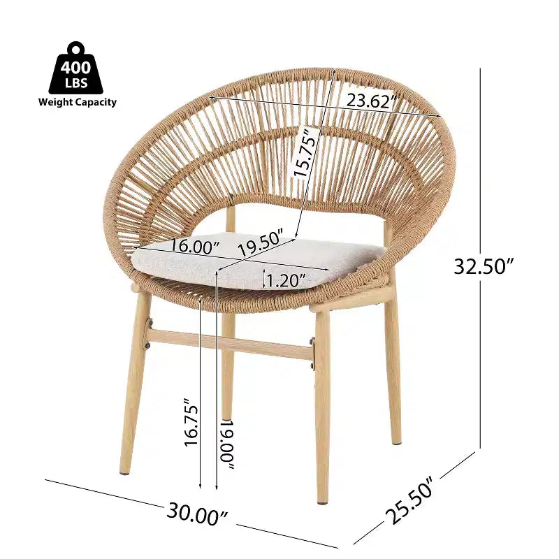 Christopher Knight Home Corey Set da pranzo da esterno rustico a 7 pezzi in rattan, metallo e legno di acacia