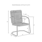 HomeStock Bates Set da Pranzo da Esterno in Metallo da 5 Pezzi con Tavolo da Pranzo e 4 Poltrone
