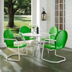 HomeStock Griffith, set da pranzo da esterni in metallo, 5 pezzi - tavolo e 4 sedie