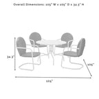 HomeStock Griffith, set da pranzo da esterni in metallo, 5 pezzi - tavolo e 4 sedie