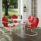 HomeStock Griffith, set da pranzo da esterni in metallo, 5 pezzi - tavolo e 4 sedie
