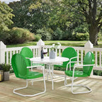 HomeStock Griffith, set da pranzo da esterni in metallo, 5 pezzi - tavolo e 4 sedie
