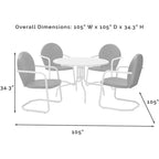 HomeStock Griffith, set da pranzo da esterni in metallo, 5 pezzi - tavolo e 4 sedie